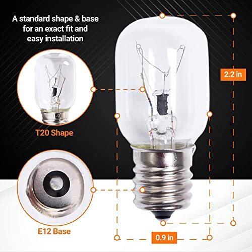 BlueStars 8206232A Bulb 40w 125V Whirlpool Microwave Light Bulbs Under
