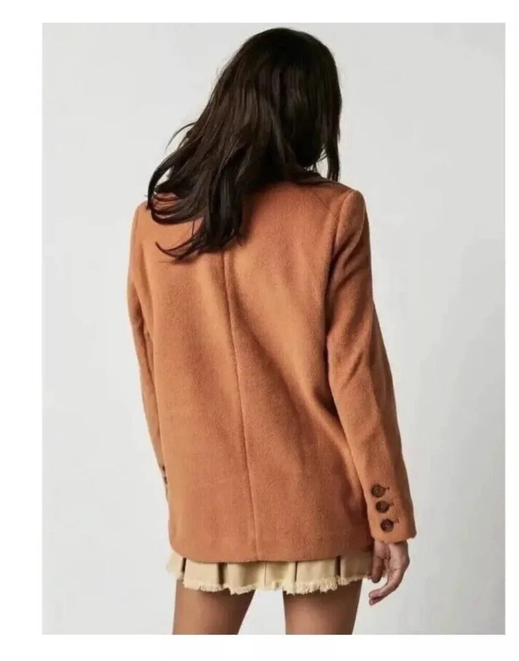 Free People Mari Coat Solid Blazer Jacket Terracotta Medium £178 BNWT New - Image 2 of 4