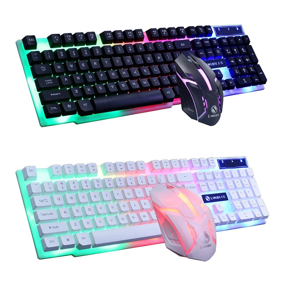 Computer Desktop Gaming Keyboard and Mouse Mechanical Feel Led Light