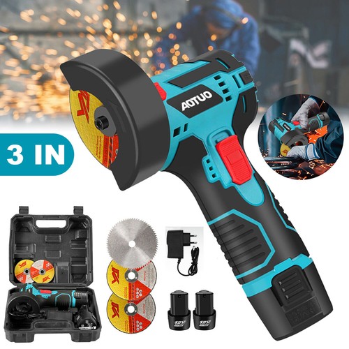 Akku Trennschleifer 12V Winkelschleifer Schleifmaschine Flex Mit 2 Batterien DE - Bild 2 von 18