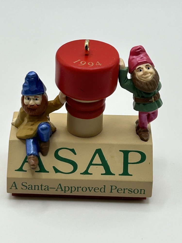 1994 Hallmark ASAP Santa-Approved Person Stamp Ornament