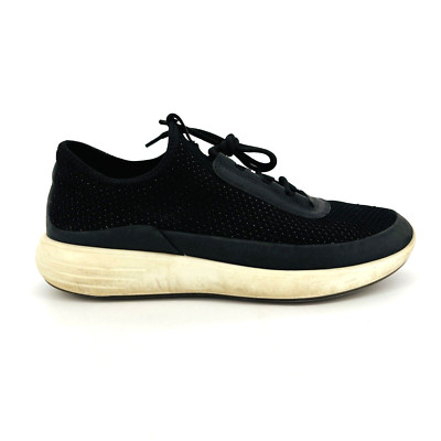 Men s 8-8.5 42 Ecco Soft 7 Runner Lace Up Soft Knit Comfort Sneaker Shoe Black