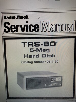 Radio Shack Trs-80 5 Meg Harddisk 26-1130 Service Manual Digital