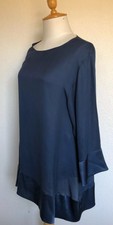 Melinda Phillips Women’s Blue Silk Tunic Top Flowy Made Usa Sz M 889