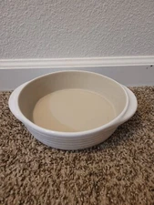 The Pampered Chef 8"x2" Round 1 QT White Stoneware Mini-Baker, 2091, Made in USA