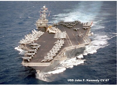 Navy Ship Aircraft Carrier USS John F. Kennedy CV 67   Fridge / Tool Box Magnet