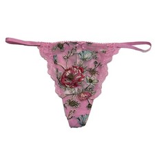 NWT VICTORIA'S SECRET Dream Angels V String Pantie Sz S-M-L-XL Pink Lace Floral