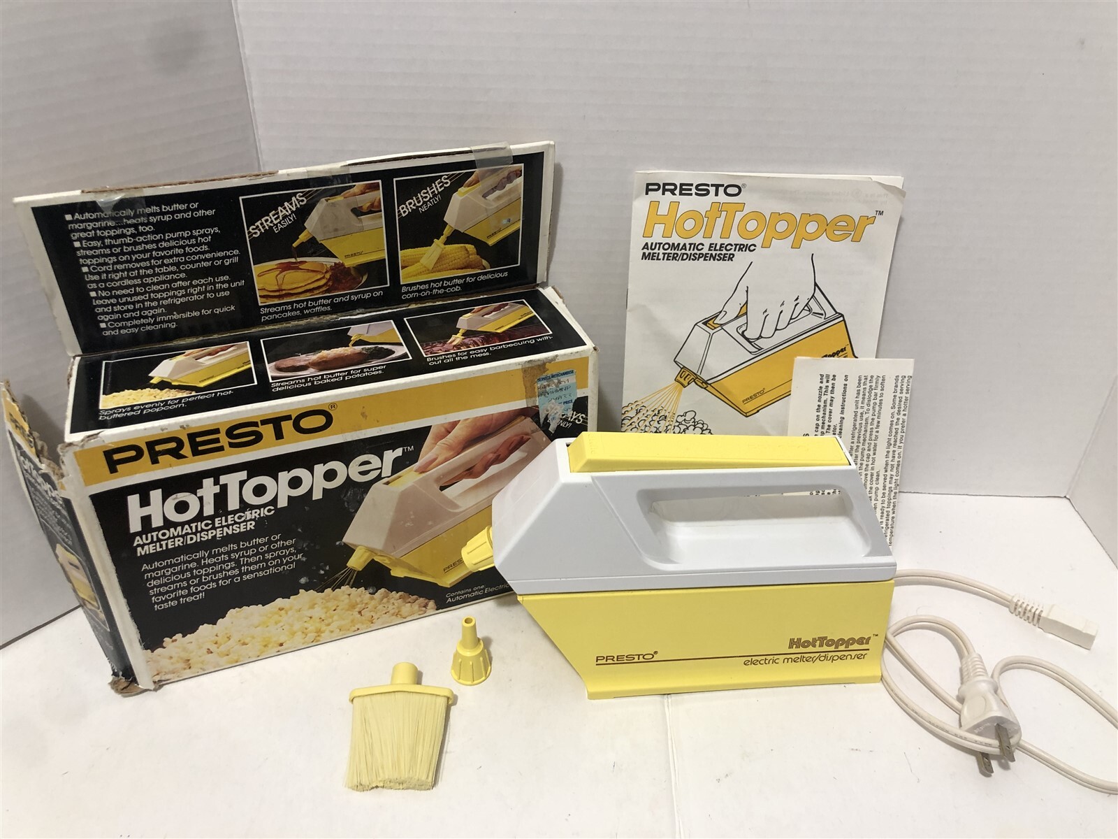 Vintage Presto Hot Topper Electric Butter Melter Dispenser w Accessories #03000