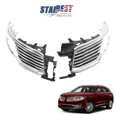 Front Bumper Grille LH+RH Pair Chrome Upper Grill For 2016 2017 2018 Lincoln MKX