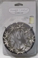 Yankee Candle Illuma-Lid Candle Jar Topper J/T 4TH OF JULY STAR STARS on Silver