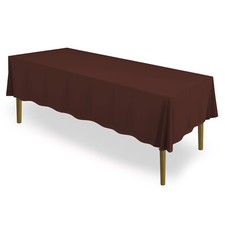 60" x 102" Rectangular Polyester Fabric Tablecloths for Wedding - Chocolate