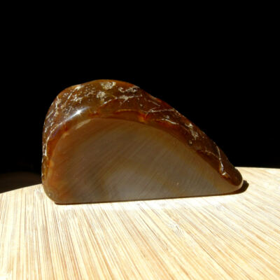 Agate Geode Slice Standing Display Stone Polished Brown Banded Crystal 4 Inches