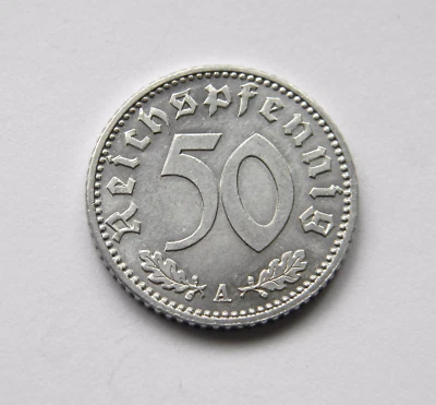 DRITTES REICH: 50 Reichspfennig 1941 A, J. 372, fast stempelglanz - Bild 1 von 2
