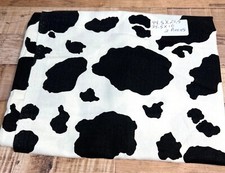 Cow Print Fabric Pieces 44.5"x25.5" 35.5"x10" Black White Cotton Material Fo