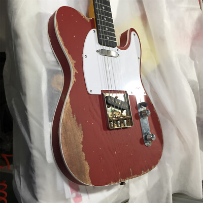 6 String Relic Vintage Red TL Electric Guitar Solid Body Maple Neck in Stock