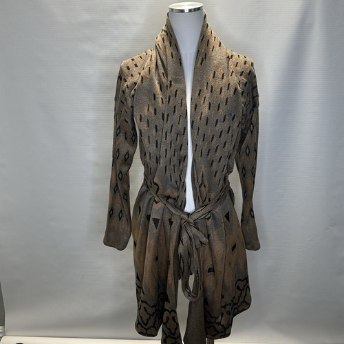 Hale Bob Silk Long Swing Wrap Sweater with Belt Brown Size Large 1ANB7064 - Picture 6 of 12