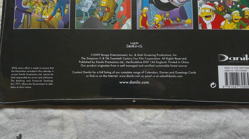 Versiegelter unbenutzter The Simpsons Fun Arbeitskalender 2010 tolle Bilder - Bild 2 von 8