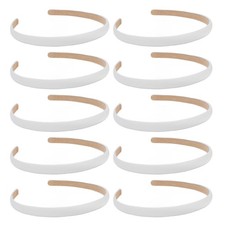 White Satin Headbands 10 Pack Non Slip Fashion Hair Bands Women Girls DIY Acc