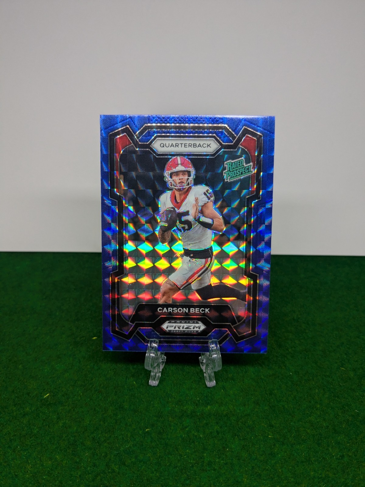 2024 Prizm Draft Picks Carson Beck Blue Finite Rated Prospect /89 Georgia