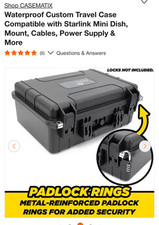 CASEMATIX Travel Case for Starlink Mini Dish - Hardshell Waterproof Storage Only