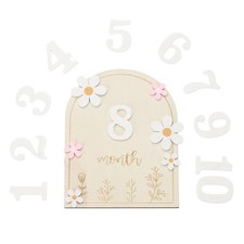 Monthly Milestones, Child Milestones Monthly Card White, 6.3 x 5.6 Inch 