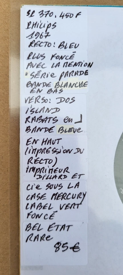 D- Johnny Hallyday ‎Rare SP 45T  Bande Blanche & Bande Bleue Rabats en L, Island - Photo 4/4