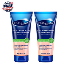 2Pack Noxzema Ultimate Clear Daily Deep Pore Oil-Free Facial Cleanser 6 oz