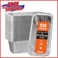 50-PACK GREASE CUP LINERS Heavy-Duty Aluminum Foil Blackstone Griddles Drip Pan