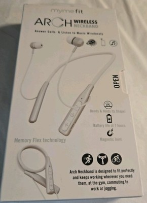 Myme Fit Arch Kabelloses Nackenband Weiß Neu & Versiegelt