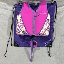 Limmys Kids Swim Life Jacket Vest Size S 1-2 Years Pink Purple Neoprene With Bag