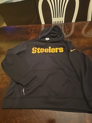 Nike Therma-Fit Performance Pittsburgh Steelers Hoodie Sweatshirt Black •  Large