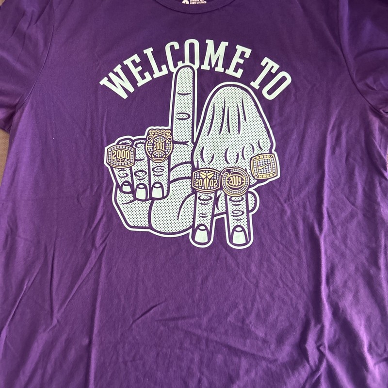 Kobe Bryant Welcome To LA Rings! KB Black Mamba Nike Los Angeles Lakers Sz L NWT