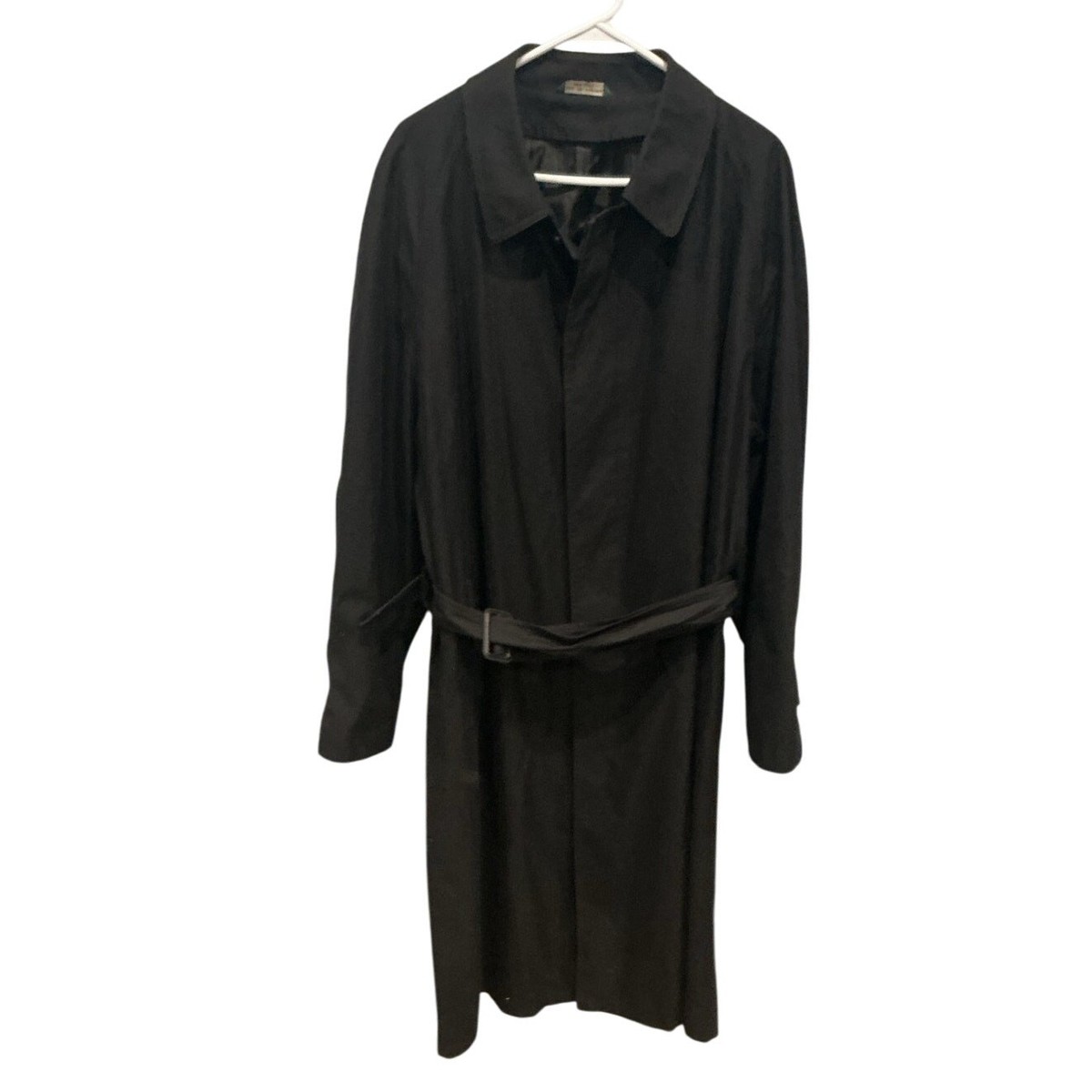 Lauren Ralph Lauren Mens Trench Coat Size 44L 44 Black Long