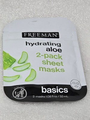 Freeman Hydrating Aloe 2-Pack Sheet Masks Basics 1.08 Fl Oz / 32 mL