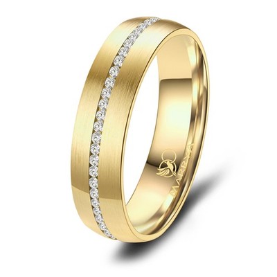 Damenring Partnerring Trauring Edelstahl Gold plattiert Zirkonia Marrya D-ES-27