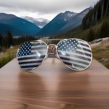 Aviator USA Sunglasses Unisex American Flag