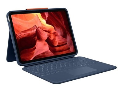 Logitech Rugged Combo 4 Touch Tastatur-Cases für iPad 10,9'' (A16/10. Gen) - blau
