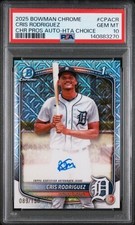 2025 Bowman Chrome Cris Rodriguez #CPA-CR Auto HTA Choice /150 PSA 10