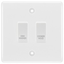 BG White Moulded 2 Gang Custom Labelled Appliance Grid Switch
