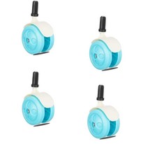 Set of 4 Blue and White Replacement Wheels for Baby Walker Accessories
