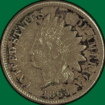 1863 Indian Head Cent Extremely Fine XF Coin, Corrosion #45413