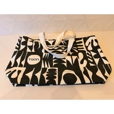 Vuori Graphic Tote Bag Black White Canvas Everyday Carry All
