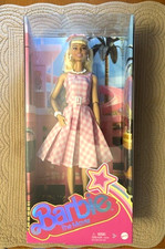 Barbie The Movie Doll Margot Robbie Collectible Pink & White Gingham Dress 2022