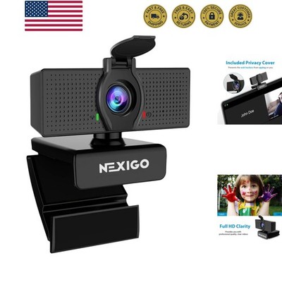 N60 1080P Webcam with Microphone, Software Control & Privacy Cover, USB HD Co...