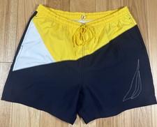 VINTAGE Nautica Swim Trunks Mens XL Yellow Blue Sailing