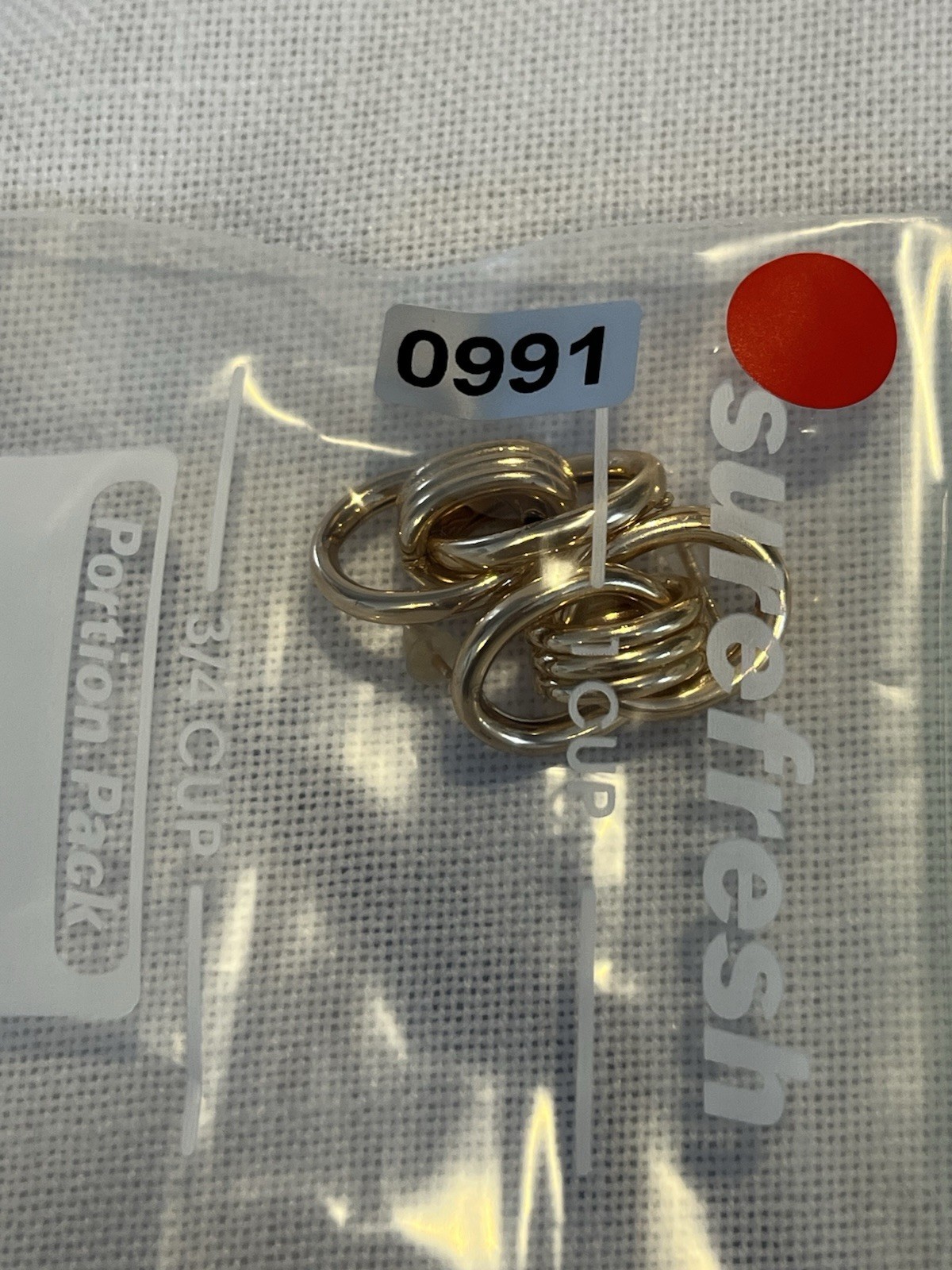 Gold Tone Interlocking Knots Pierced Earrings - image 4