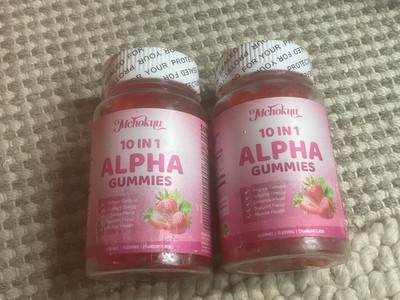 2 Pack ~10 in 1 Alpha Gummies Mood Supplement - Strawberry 60ct *EXP 05/27*