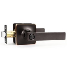 Oil Rubbed Bronze Square Lever Door Handles - Privacy Door levers for Bedroom...