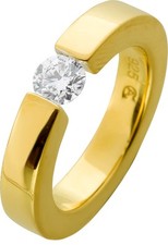 Brillant Spannring 0.50ct F VSI Silber 925 Gelbgold Lab Grown Diamant
