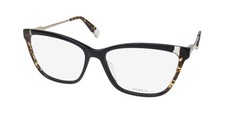 NEW FURLA VFU293 EYEGLASSES CAT EYE 55-15-135 WOMENS 700Y FULL-RIM PLASTIC BLACK
